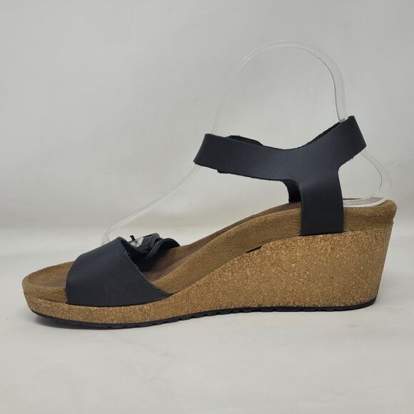 Birkenstock Papillio Sandals Womens EU40 US9.5 Soley Black Leather Wedge Buckles - Picture 6 of 13
